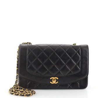 Chanel Vintage Diana Flap Bag Quilted Lambskin Medium