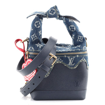 Louis Vuitton Japanese Cruiser Handbag Monogram Denim and Taurillon Leather