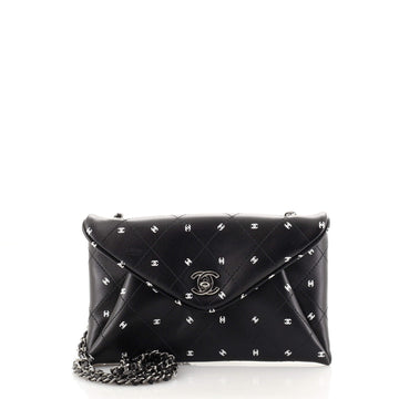 Chanel CC Envelope Chain Clutch Printed Lambskin