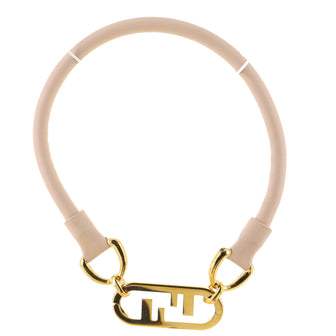 Fendi O'lock Choker Necklace Leather with Metal