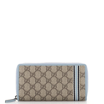 Gucci Vintage Web Zip Around Wallet GG Coated Canvas
