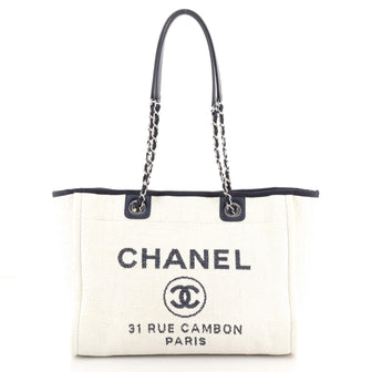 Chanel Deauville Tote Raffia Small
