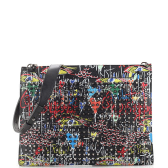 Christian Louboutin Skypouch Crossbody Spiked Printed Leather