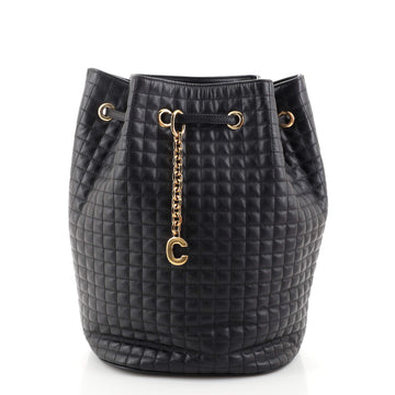 Celine C Charm Bucket Backpack Quilted Leather Small