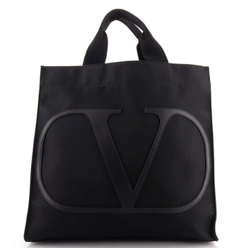 Valentino Garavani VLogo Open Tote Nylon with Leather Large
