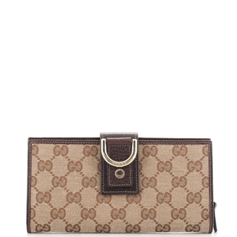 Gucci D Ring Continental Wallet GG Canvas Long