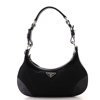 Prada Zip Hobo Tessuto with Leather Medium