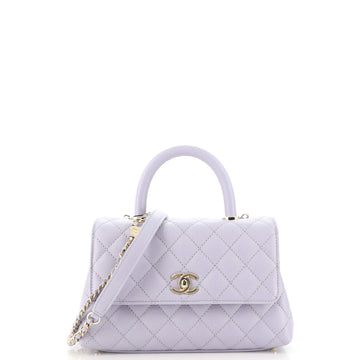 Chanel Coco Top Handle Bag Quilted Caviar Mini