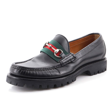 Gucci Men's Horsebit Web Lug Sole Loafers Leather