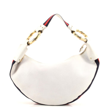 Gucci Bamboo Ring Half Moon Hobo Leather Medium