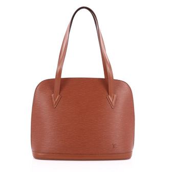 Louis Vuitton Lussac Handbag Epi Leather brown
