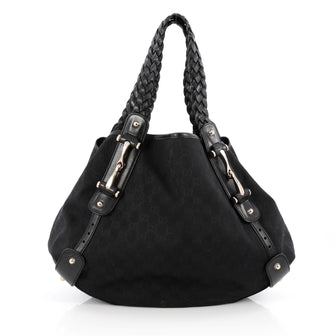 Gucci Pelham Shoulder Bag GG Canvas Medium Black 1806401