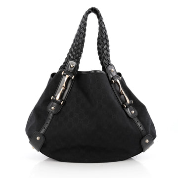 Gucci Pelham Shoulder Bag GG Canvas Medium Black 1806401