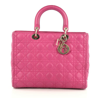Christian Dior Lady Dior Handbag Cannage Quilt Lambskin 1806501