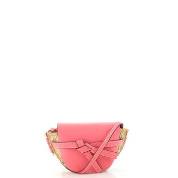 Loewe Gate Shoulder Bag Leather and Straw Mini