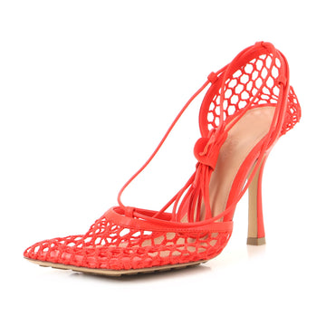 Bottega Veneta Women's Stretch Ankle Tie Sandals Mesh with Leather