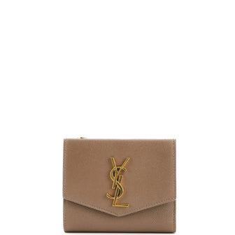 Saint Laurent Uptown Compact Flap Wallet Leather