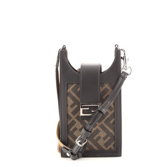 Fendi Phone Holder Bag Zucca Canvas and Leather