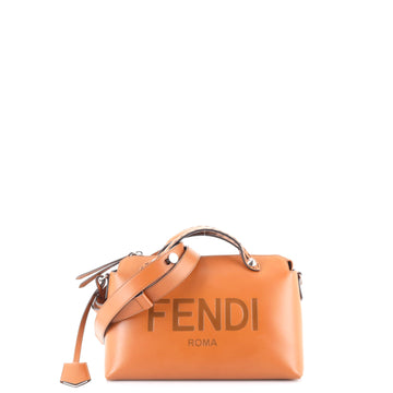 Fendi Logo By The Way Satchel Embossed Leather Small