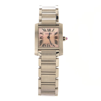 Cartier Tank Francaise Quartz Watch Stainless Steel with Mother of Pearl 20