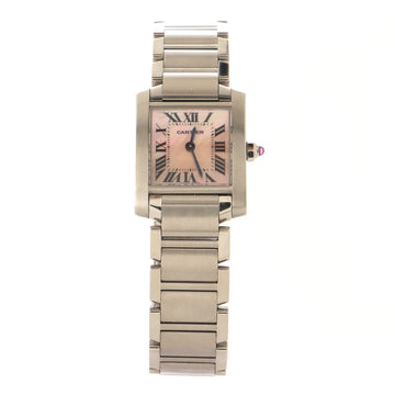 Cartier Tank Francaise Quartz Watch Stainless Steel with Mother of Pearl 20