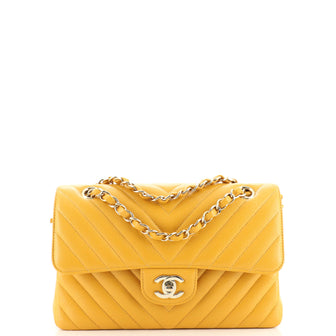 Chanel Classic Double Flap Bag Chevron Caviar Small