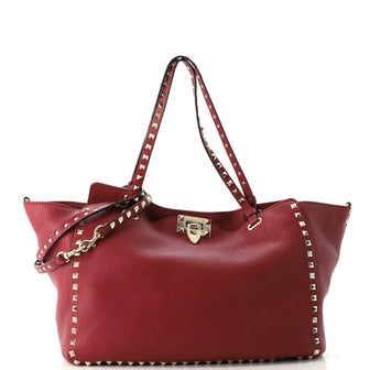 Valentino Garavani Rockstud Tote Pebbled Leather Medium