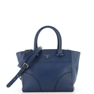 Prada Twin Pocket Tote Stitched City Calf Small