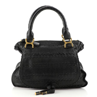 Chloe Marcie Shoulder Bag Whipstitch Perforated Leather Medium