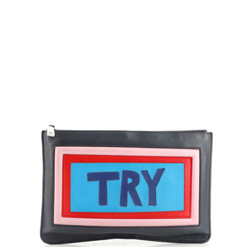 Fendi Vocabulary Clutch Patchwork Leather Medium