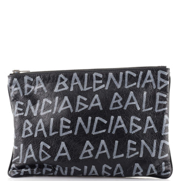 Balenciaga Graffiti Pouch Leather