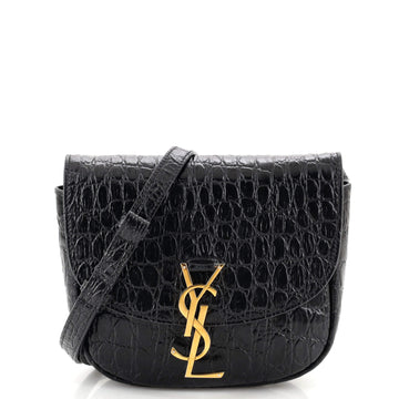 Saint Laurent Kaia Shoulder Bag Crocodile Embossed Leather Medium