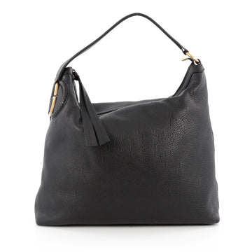 Gucci Twill Hobo Leather Black 1808301