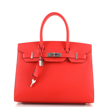 Hermes Birkin Sellier Bag Red Epsom with Palladium Hardware 30