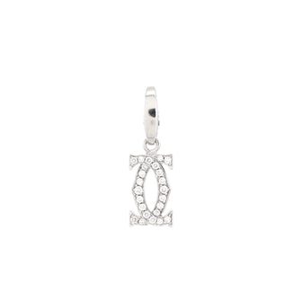 Cartier 2C Charm Pendant & Charms 18K White Gold with Diamonds
