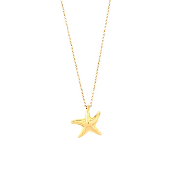 Tiffany & Co. Starfish Pendant Necklace 18K Yellow Gold 12mm