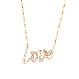 Tiffany & Co. Paloma's Graffiti Love Pendant Necklace 18K Rose Gold and Diamonds Small