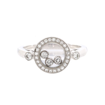 Chopard Happy 3 Floating Diamonds Circle Ring 18K White Gold with Diamonds
