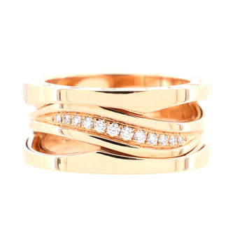 Bvlgari B.Zero1 Design Legend Zaha Hadid Three Band Ring 18K Rose Gold with Diamonds