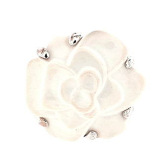 Chanel Camellia Ring 18K White Gold with Agate