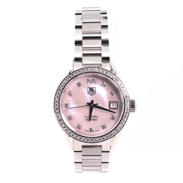 Tag Heuer Carrera Caliber 9 Automatic Watch Stainless Steel with Diamond Bezel and Markers and Mother of Pearl 28