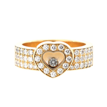 Chopard Happy Diamonds 1 Diamond Heart Band Ring 18K Yellow Gold with Diamonds