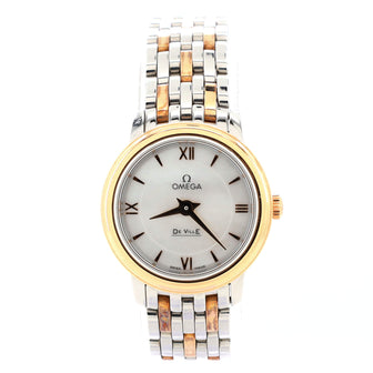 Omega De Ville Prestige Quartz Watch Stainless Steel and Rose Gold with Mother of Pearl 24