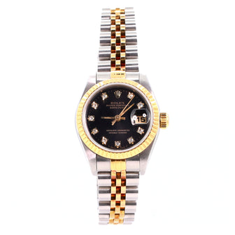Rolex Oyster Perpetual Datejust Automatic Watch Stainless Steel and Yellow Gold with Diamond Markers 26