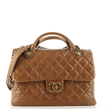 Chanel Castle Rock Flap Bag Quilted Glazed Calfskin Large