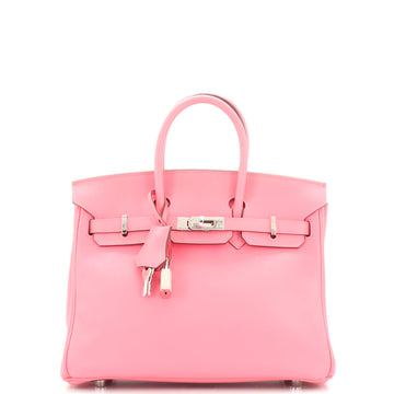 Hermes Birkin Handbag Pink Swift with Palladium Hardware 25