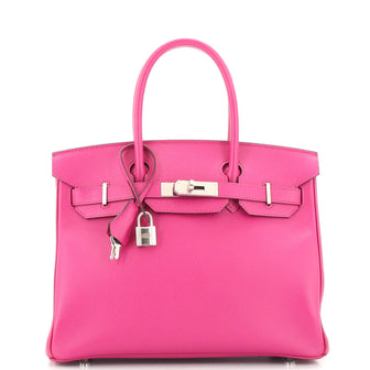 Hermes Birkin Handbag Pink Epsom with Palladium Hardware 30