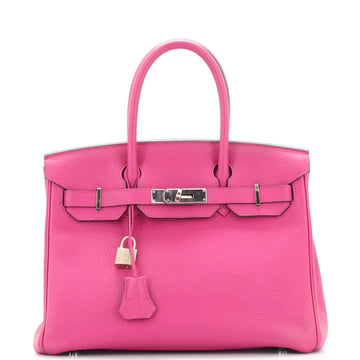 Hermes Birkin Handbag Pink Togo with Palladium Hardware 30