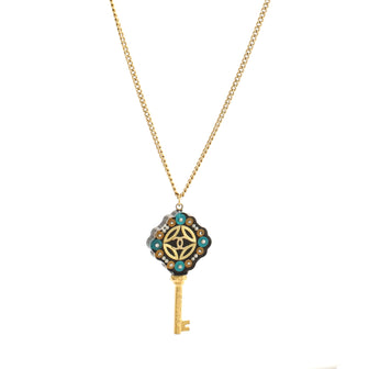 Chanel Key Pendant Chain Necklace Embellished Resin with Metal Large