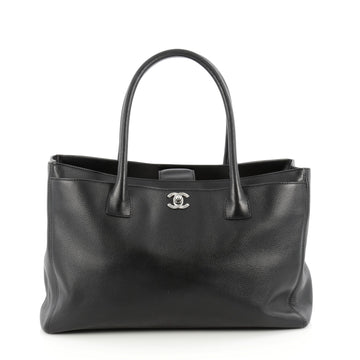 Chanel Cerf Executive Tote Leather Medium Black 1808501